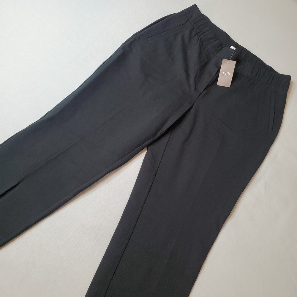 J. Jill Women Size MT NWT Ponte Pull-On Pant Slim Leg Elastic Waist Black